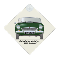 MGB Roadster (disc wheels) 1965-69 Car Window Hanging Sign